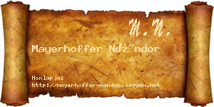 Mayerhoffer Nándor névjegykártya