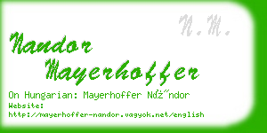 nandor mayerhoffer business card